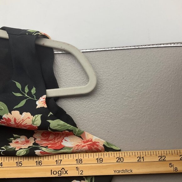 Petite Sophisticate 8P Y2K Black Floral Maxi Dress Sleeveless Fit & Flare Fairy - Picture 6 of 12